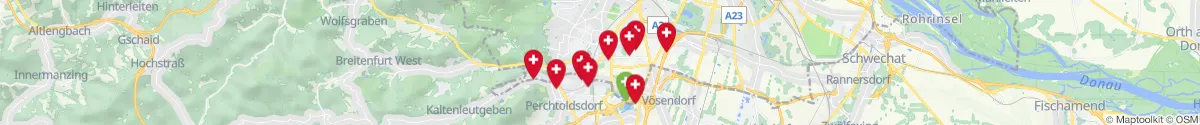 Kartenansicht für Apotheken-Notdienste in der Nähe von 1230 - Liesing (Wien)